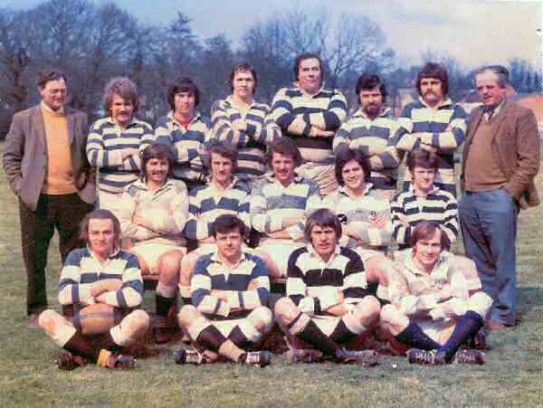 The Nutbourne Nobblers, the hamlet's 1st XV Rugby Team from the 1974/5 Season