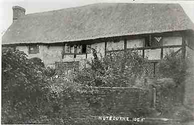 Ebbsworth, a fine sixteenth century cruck timber frame house, pictured in around 1910