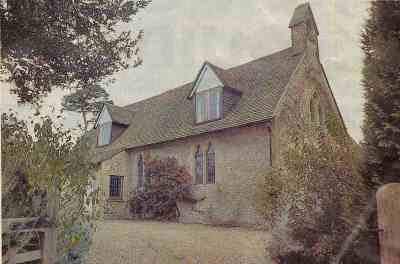 The Old School at Nutbourne, which was converted into a private house at the end of the 1960s. The photograph is from 1983.